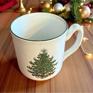 NEW Cuthbertson Christmas Tree Mug Narrow Green Band England